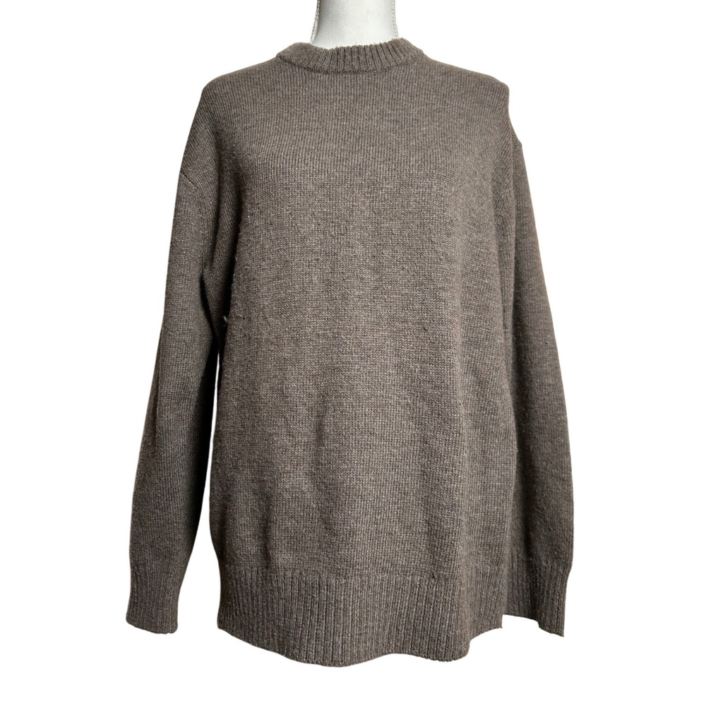 H&M Mens Relaxed Fit Sweater‎ Mocha Brown Size Medium Wool Blend Cozy Casual